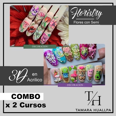 Combo x 2 Cursos: Flores en Semi + 3D